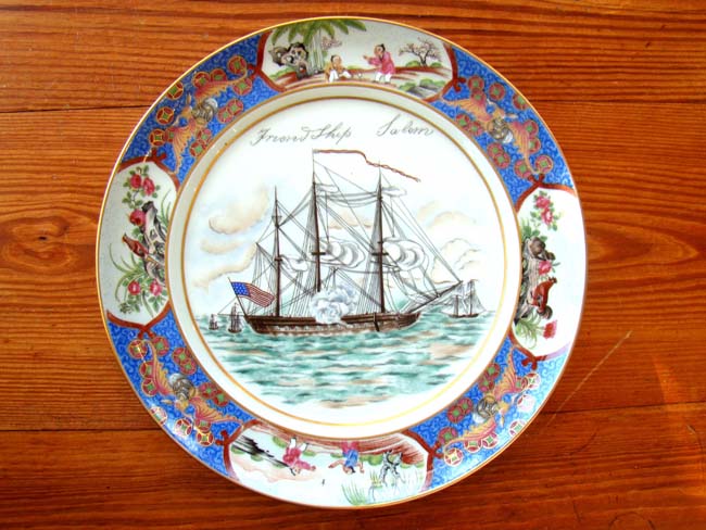 A fine Limited Edition plate produced in 1974 depicting the "Friendship of Salem" commissioned by the Peabody Museum of Salem.